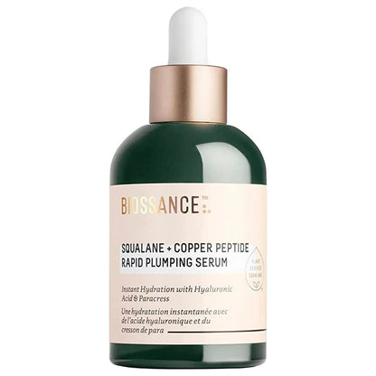 Squalane + Copper Peptide Rapid Plumping Serum. Powerfully Hydrating Face Serum That Instantly Plumps and Firms with Collagen Boosting Copper Peptides, 1.69 Fl Oz